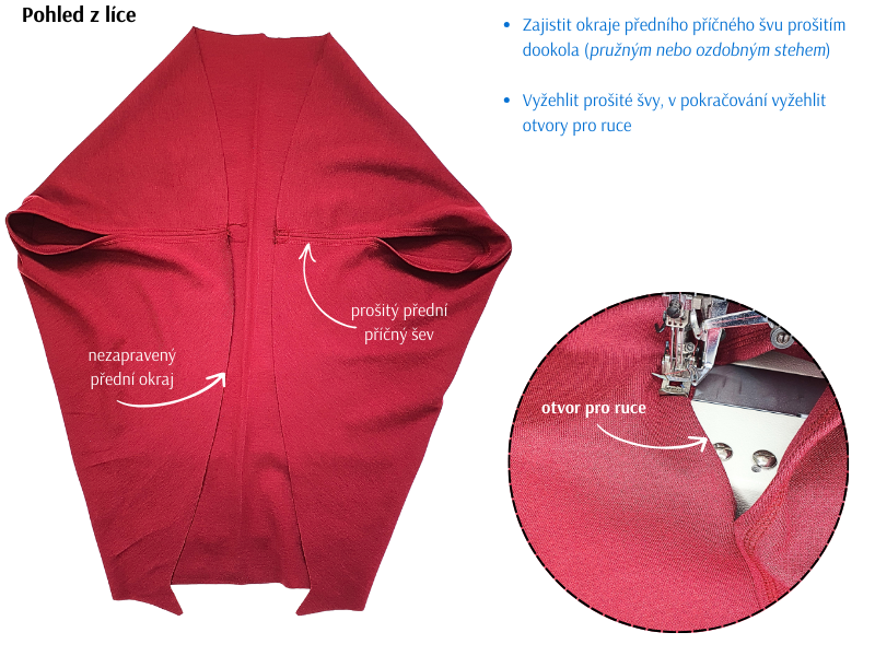 Vestococon 8 prošití příčného švu